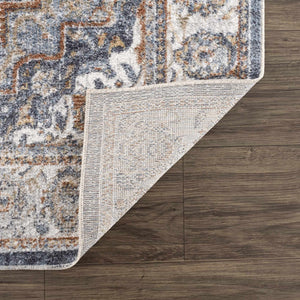 Aurum Blue & Beige Washable Area Rug - Clearance