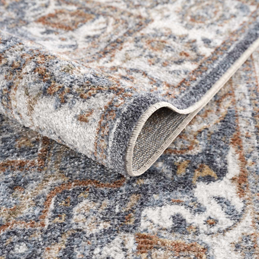 Aurum Blue & Beige Washable Area Rug - Clearance