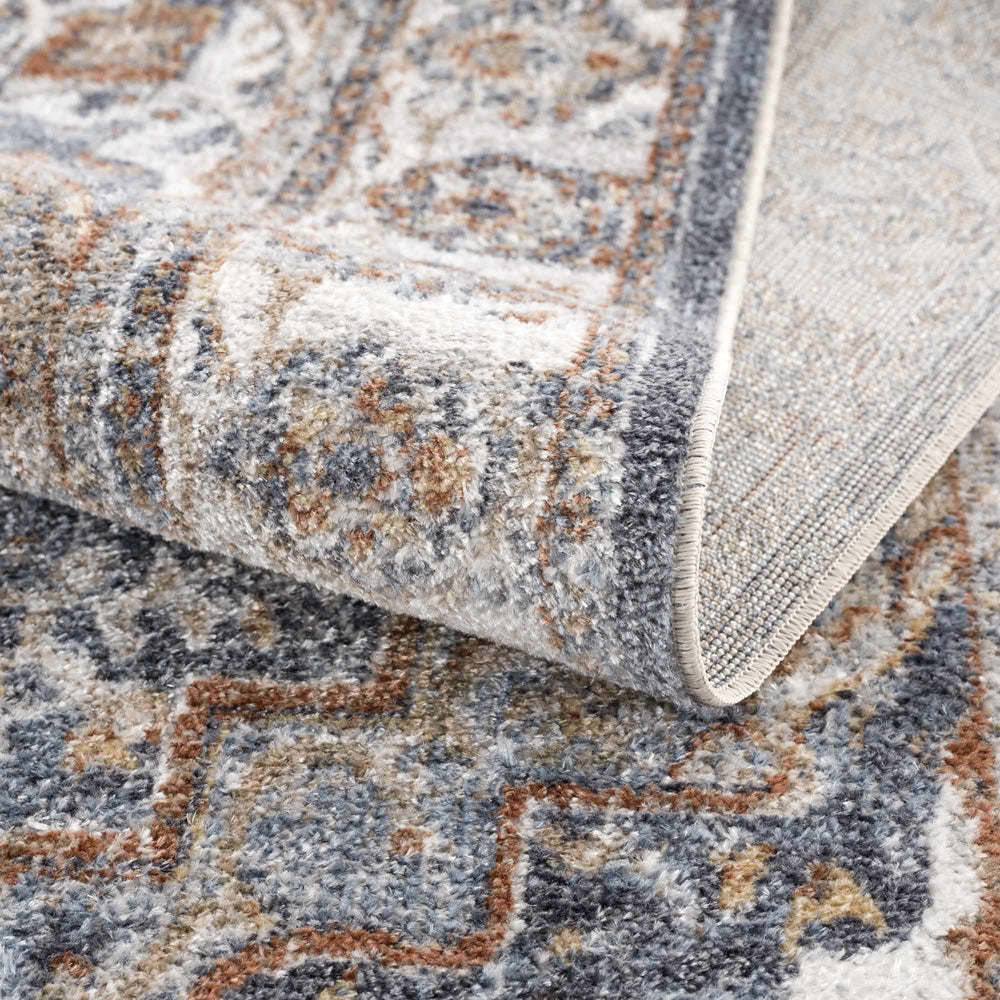 Aurum Blue & Beige Washable Area Rug - Clearance