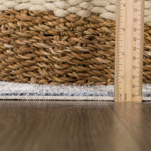 Aurum Blue & Beige Washable Area Rug - Clearance