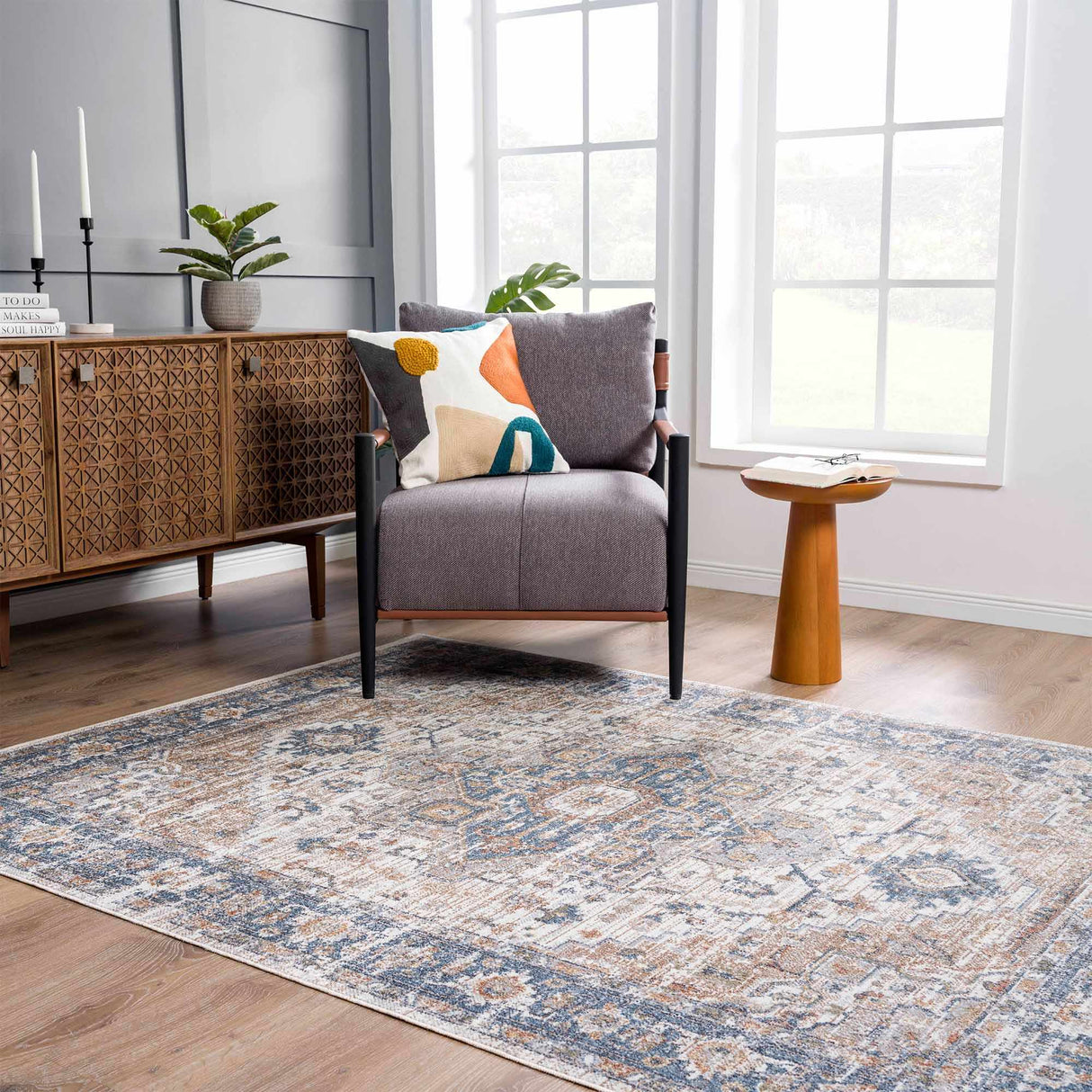 Ezri Flat Pile Washable Rug