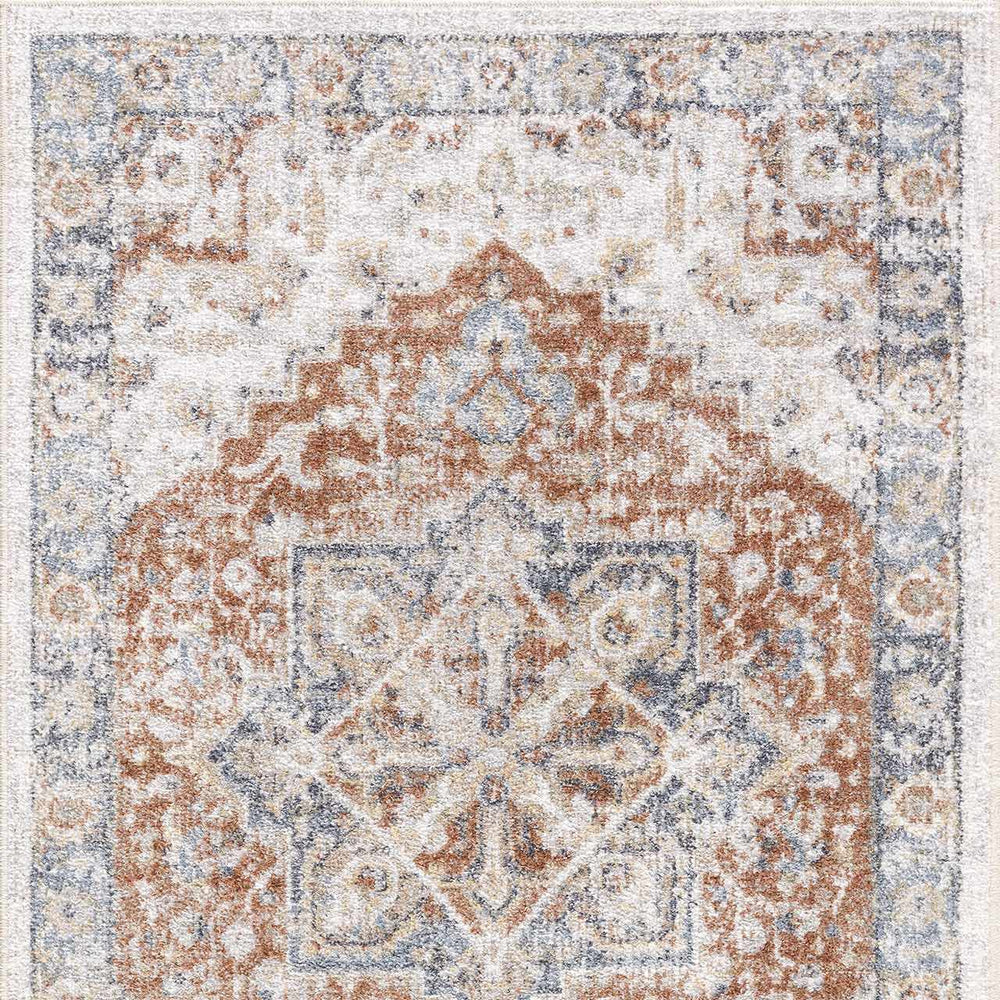 Neta Red & Blue Flat Pile Washable Rug