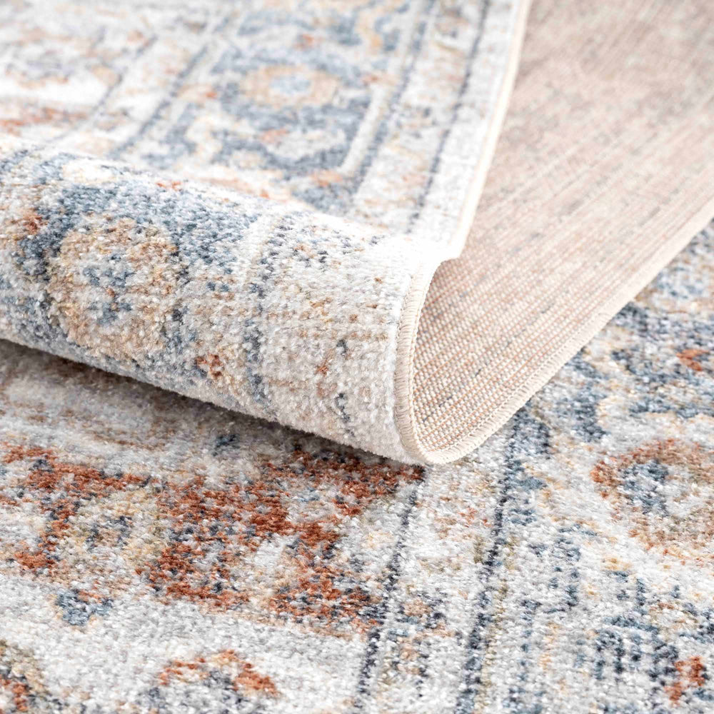 Neta Red & Blue Flat Pile Washable Rug