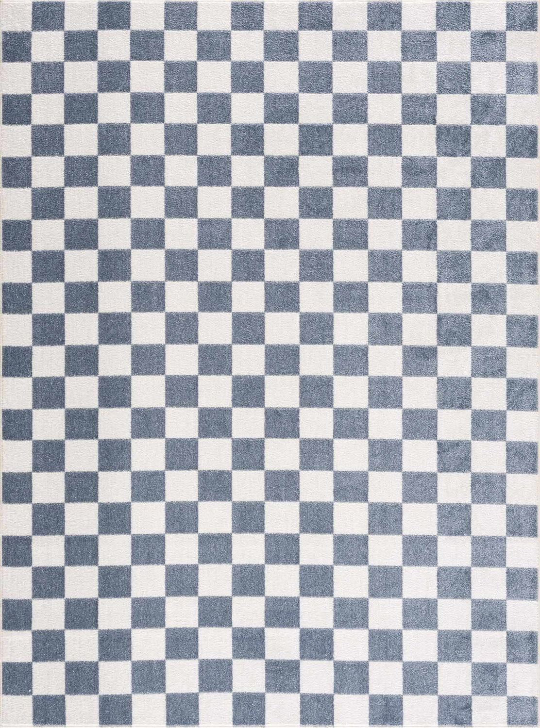 Brone Blue Checkered Washable Rug