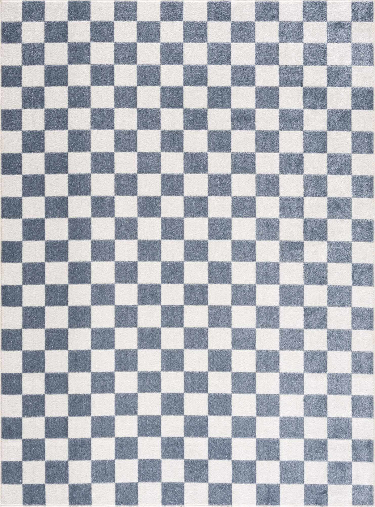 Brone Blue Checkered Washable Rug