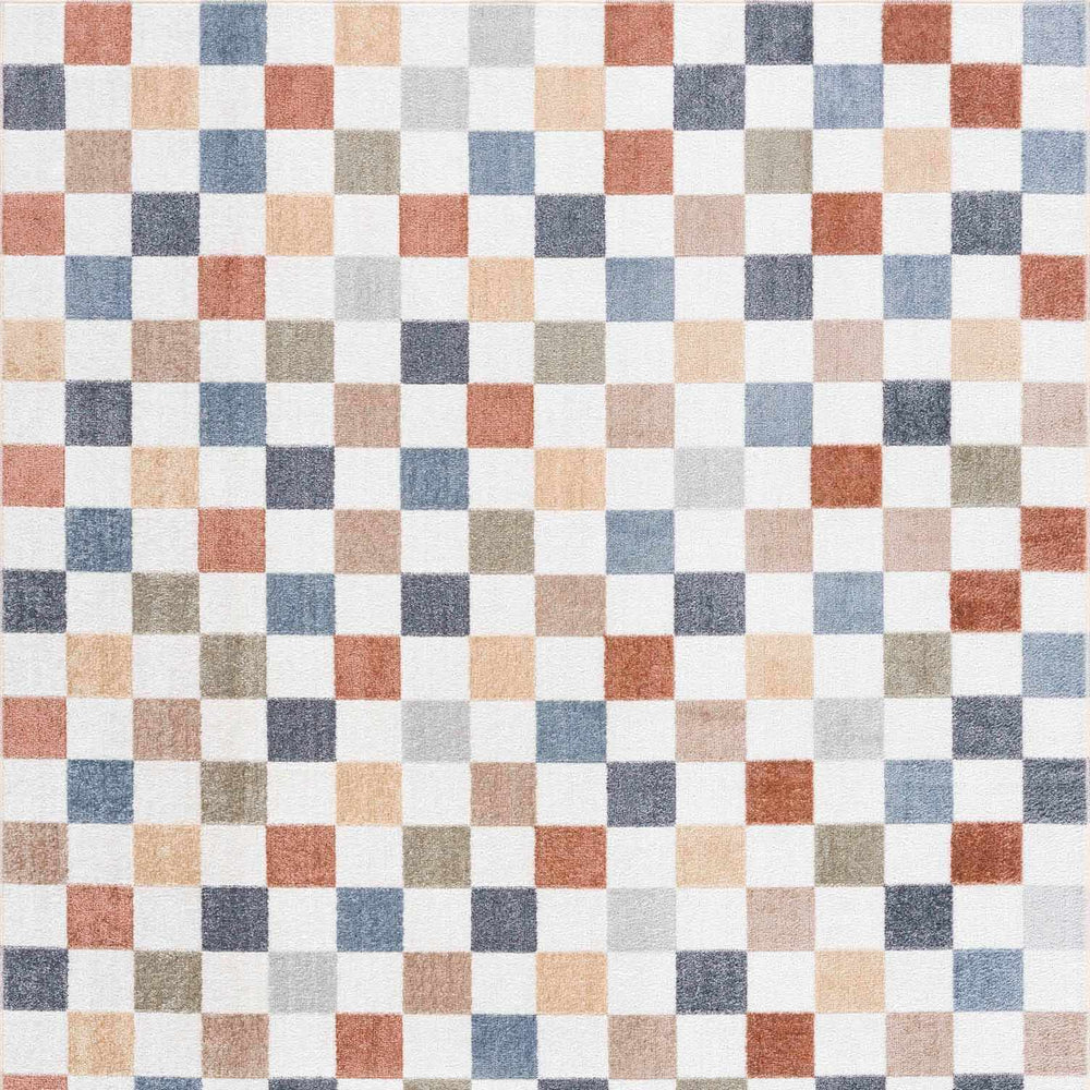 Alie Colorful Checkered Washable Rug