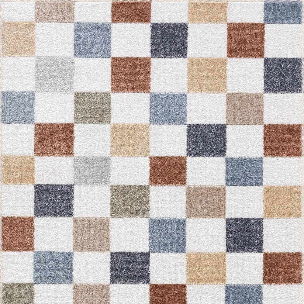 Alie Colorful Checkered Washable Rug