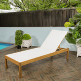 Lagunan modern minimalist adjustable acacia wood chaise outdoor lounge chair