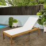 Lagunan modern minimalist adjustable acacia wood chaise outdoor lounge chair