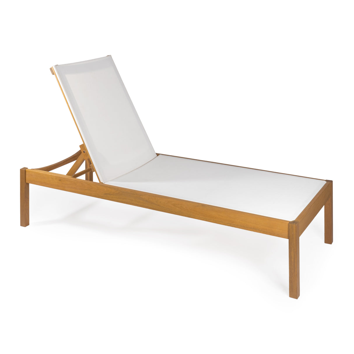 Lagunan modern minimalist adjustable acacia wood chaise outdoor lounge chair