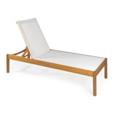 Lagunan modern minimalist adjustable acacia wood chaise outdoor lounge chair
