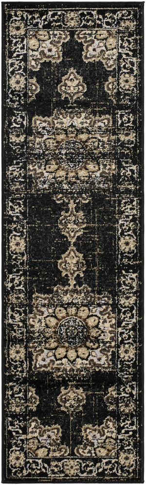 Lostwithiel Black Medallion Rug