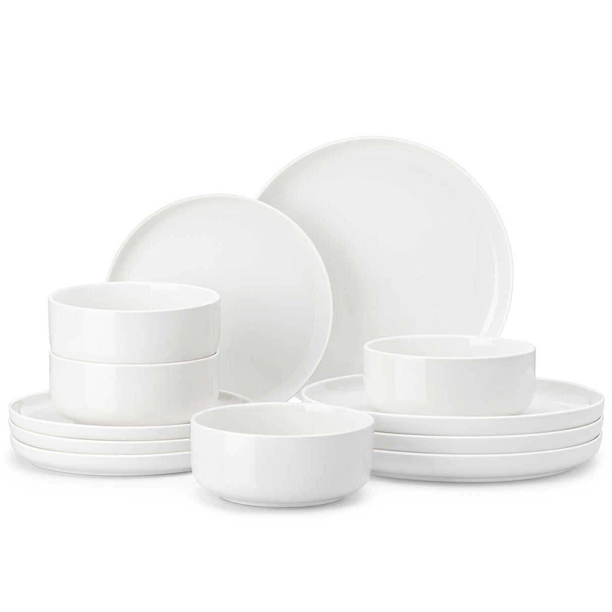 Luna Marble Grey 12 Piece Dinnerware Set