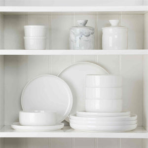Luna Marble Grey 12 Piece Dinnerware Set