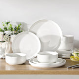 Luna Marble Grey 12 Piece Dinnerware Set