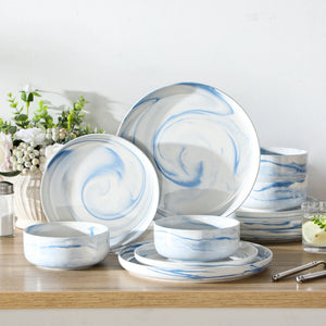 Luna Marble Pink 12 Piece Dinnerware Set