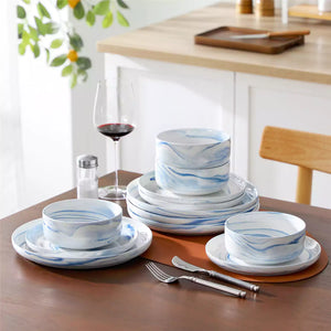 Luna Marble Grey 24 Piece Dinnerware Set for 8