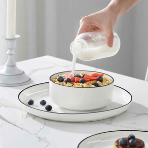 Luna Marble Blue 12 Piece Dinnerware Set