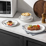 Luna Marble Grey 12 Piece Dinnerware Set