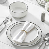 Luna Marble Blue 12 Piece Dinnerware Set