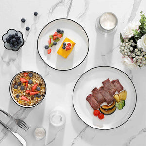 Luna Marble Blue 12 Piece Dinnerware Set