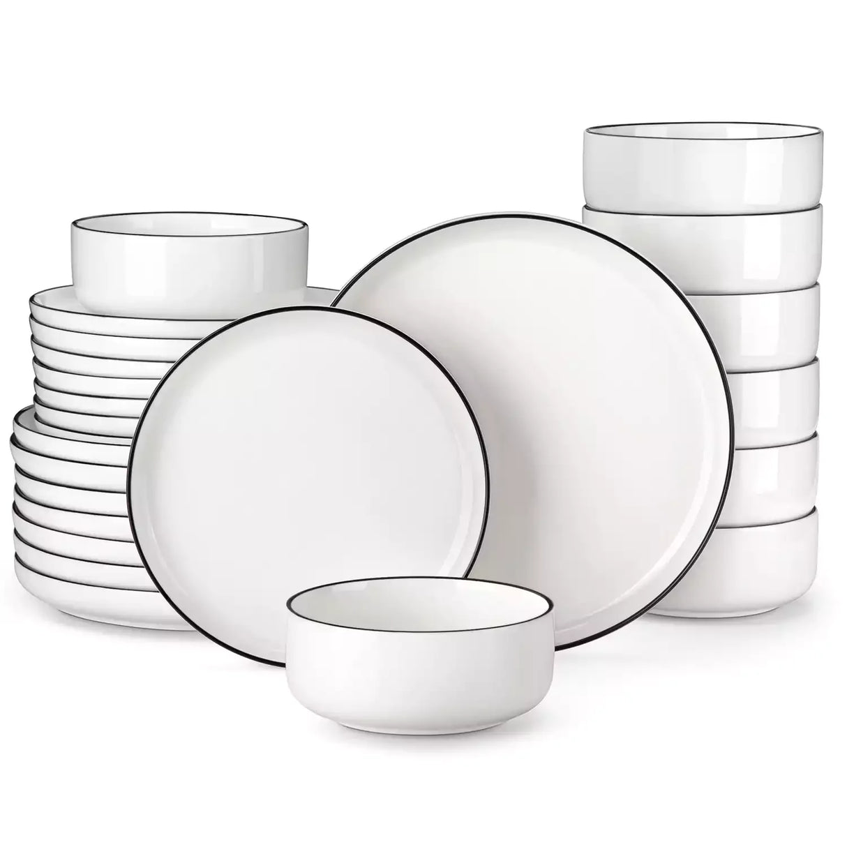 Luna Marble Grey 24 Piece Dinnerware Set for 8