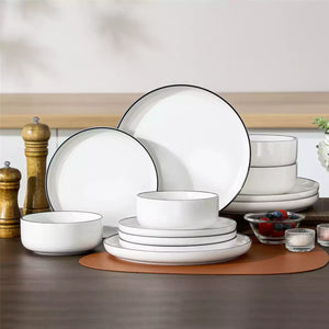 Luna Marble Blue 24 Piece Dinnerware Set for 8