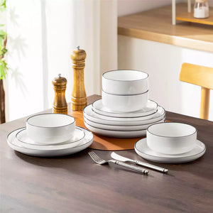 Luna Marble Grey 24 Piece Dinnerware Set for 8