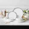 Luna Marble Grey 12 Piece Dinnerware Set