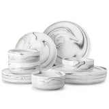 Luna Marble Blue 12 Piece Dinnerware Set