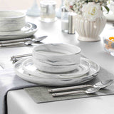 Luna Marble Grey 12 Piece Dinnerware Set