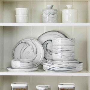 Luna Marble Pink 12 Piece Dinnerware Set