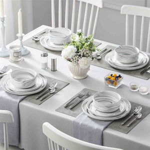Luna Marble Pink 12 Piece Dinnerware Set
