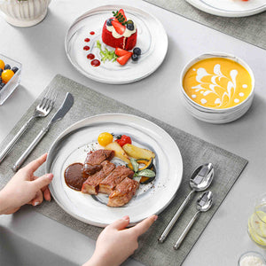 Luna Marble Pink 12 Piece Dinnerware Set
