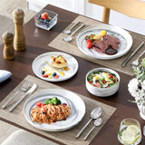 Luna Marble Blue 24 Piece Dinnerware Set for 8