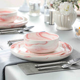 Luna Marble Pink 12 Piece Dinnerware Set