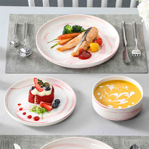 Luna Marble Blue 12 Piece Dinnerware Set