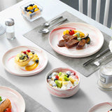Luna Marble Pink 12 Piece Dinnerware Set