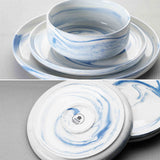 Luna Marble Blue 18 Piece Dinnerware Set
