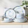Luna Marble Blue 18 Piece Dinnerware Set