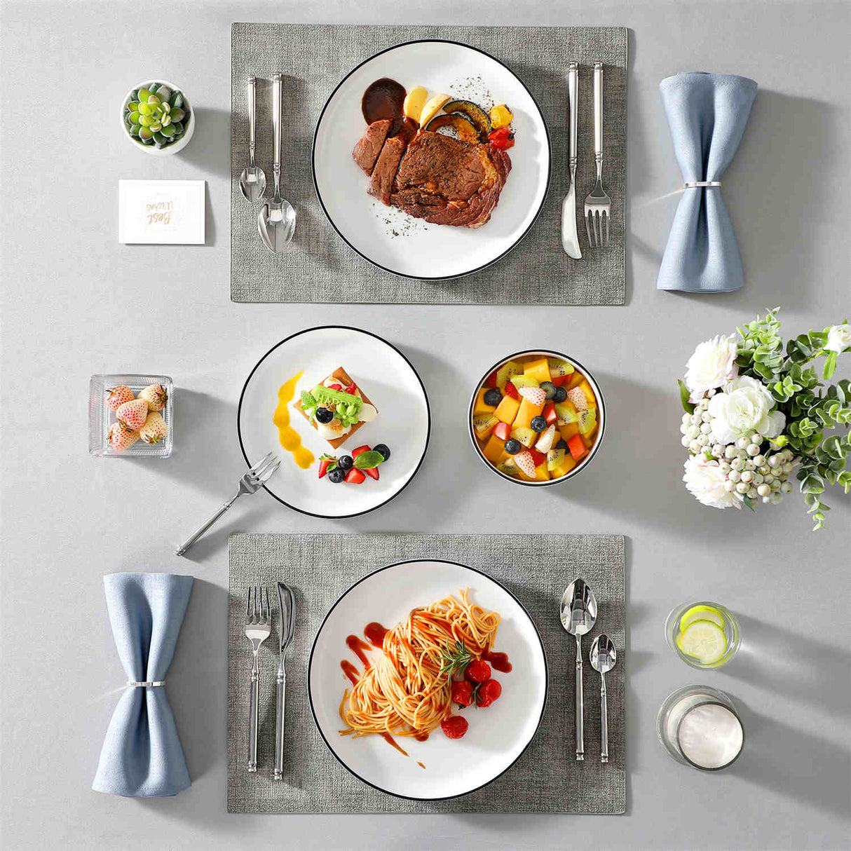 Luna Marble Pink 18 Piece Dinnerware Set