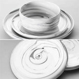 Luna Marble Grey 18 Piece Dinnerware Set