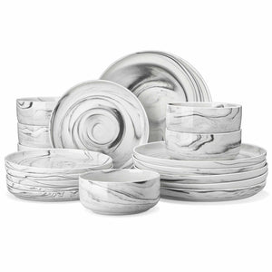 Luna Marble Blue 18 Piece Dinnerware Set