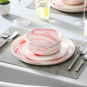 Luna Marble Grey 18 Piece Dinnerware Set