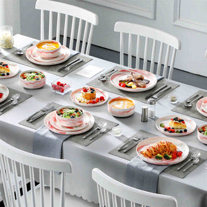 Luna Marble Blue 18 Piece Dinnerware Set