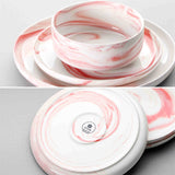 Luna Marble Pink 18 Piece Dinnerware Set