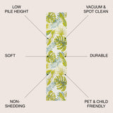 Monstera Tropical Leaves Runner Rug