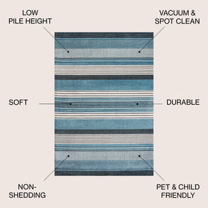 Duxbury Gradient Ticking Striped Area Rug