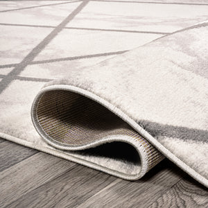 Patras Modern Geometric Marbled Runner Rug