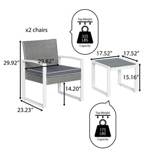 Selby 3-piece modern coastal faux wicker conversation outdoor patio set